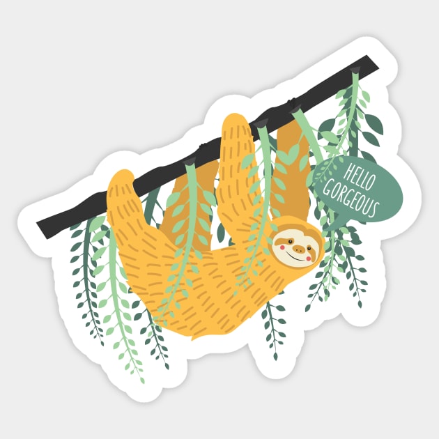 Slothfully Gorgeous Sticker by ivetas